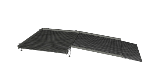 Aluminium Modular Ramp Kit with Platform, Without Handrails - 900mm x 1250mm ramp section