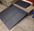 Three rubber ramps overcoming step 