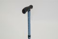 Height adjustable walking stick blue 