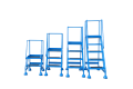 Platform step ladders with handrails on wheels - 4 height options