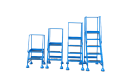 Platform step ladders with handrails on wheels - 4 height options