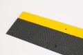Black and yellow anti-slip stair tread and nosing