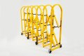 Heavy duty concertina barrier on wheels 