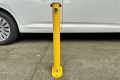 Yellow folding parking bollard 