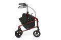 Side view of the red tri-walker with bag from Drive DeVilbiss