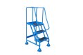 3 step warehouse ladder on wheels