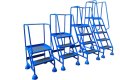 Platform step ladders with handrails on wheels - 4 height options