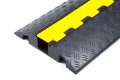 Chequered rubber cable protector with yellow hinge lid 