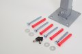 Fixings and keys for the folding parking bollard 