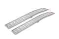 Pair of motorcycle loading ramps folded on white background