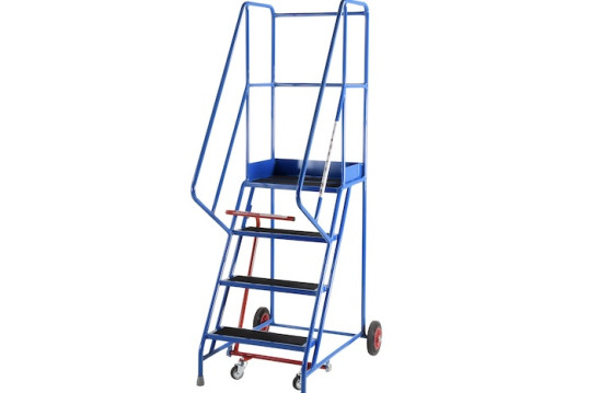 TB Davies Steel Trade Mobile Steps with handrails and wheels