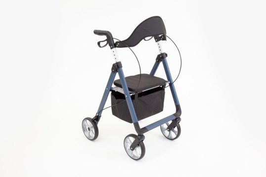 4-wheeled rollator walker with seat bag and backrest