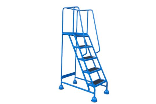 5 steps on ladder with handrails 