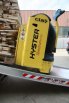 Pallet truck loading on truck ramp 