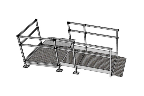 Steel modular ramp with handrails Steel modular ramp with handrails