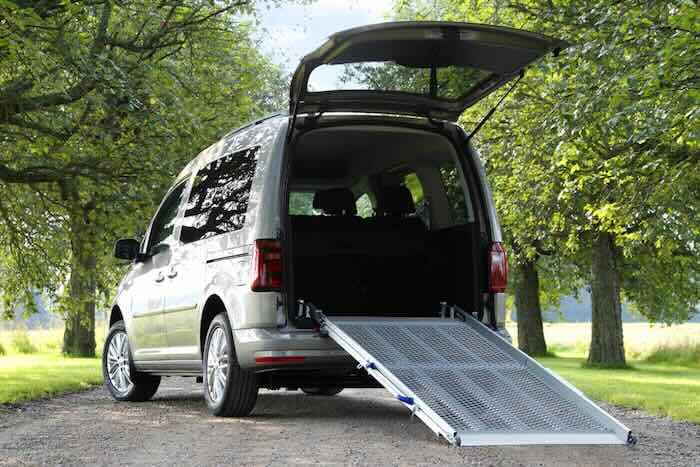 Two part fixed van ramp in a van