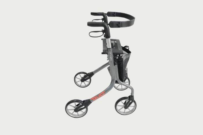 Side view of the Trust Care lightweight rollator Side view of the Trust Care lightweight rollator