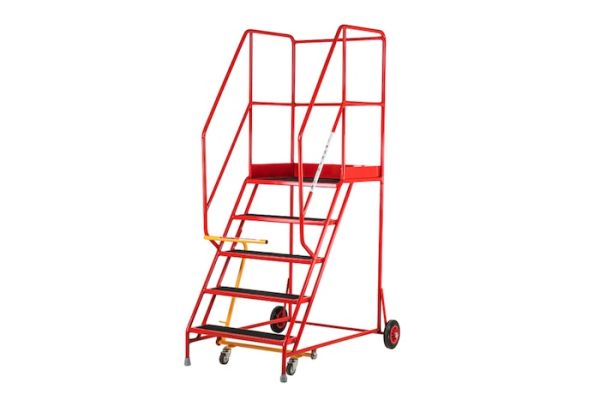 Mobile Step Ladder with Platform and handrails 