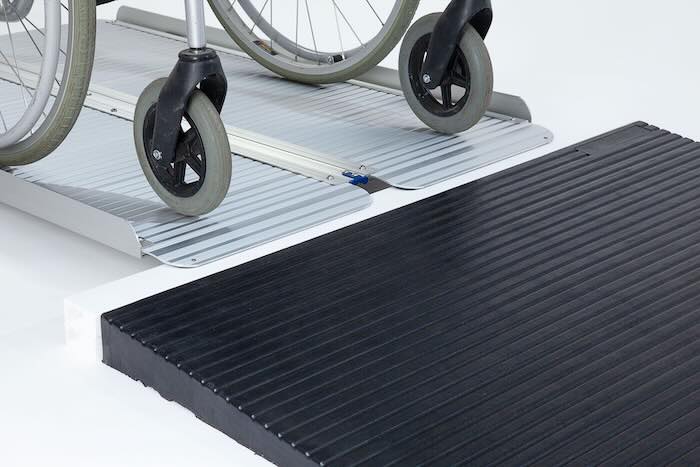 Folding wheelchair ramp with rubber threshold ramp Folding wheelchair ramp with rubber threshold ramp