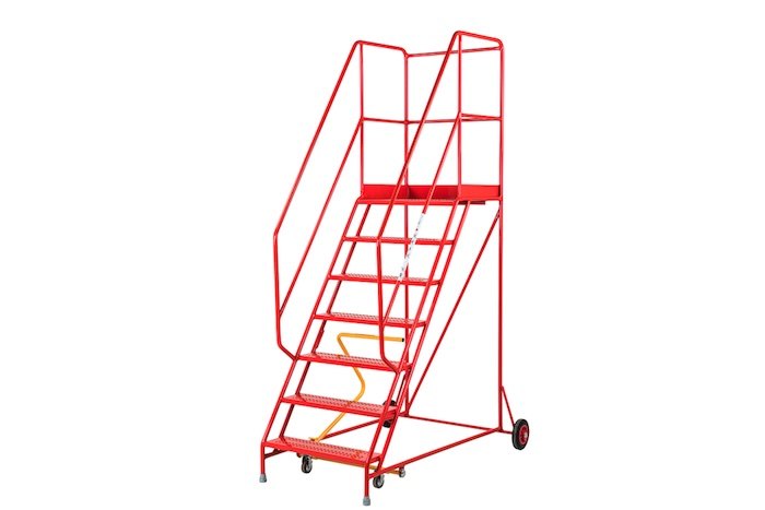TB Davies ladder with platform and handrails