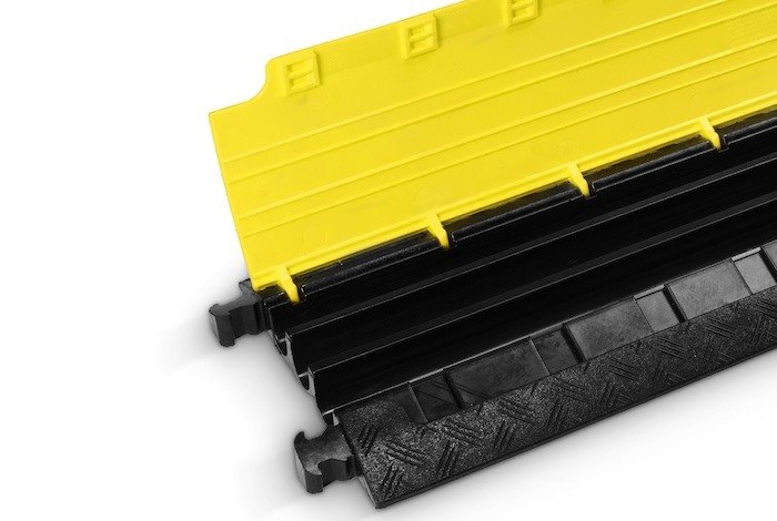 Defender Mini 3 Channel Cable Protector black and yellow with hinged lid