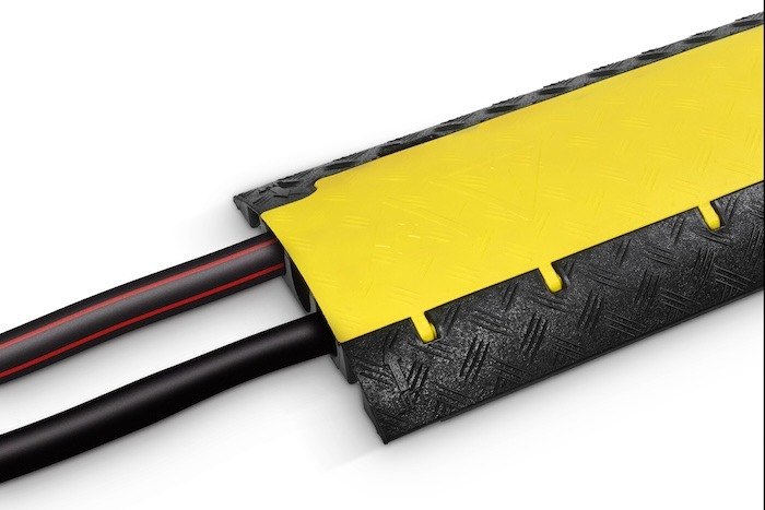 Defender Mini 3 Channel Cable Protector with cables passing through