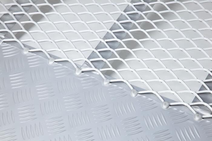 Mesh surface on the van ramp 