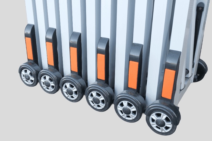 Barrier with orange markings