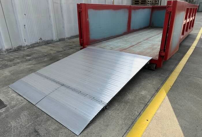 Container ramp in place