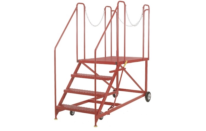 Truck-Dock Industrial Ladder With Large Platform Truck-Dock Industrial Ladder With Large Platform and chains