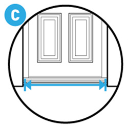 width of door opening