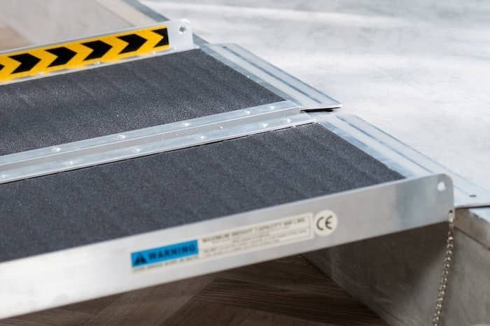 Ramp resting on a step