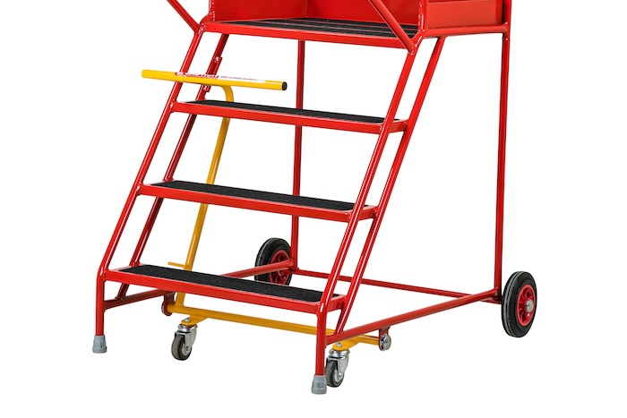 Portable Safety Ladder on Wheels Portable Safety Ladder with Wheels