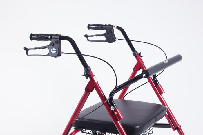 Drive red rollator with brake handles