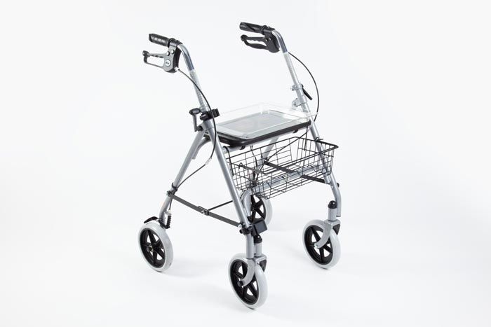 4 wheel rollator with basket, tray and seat 4 wheel rollator with basket, tray and seat