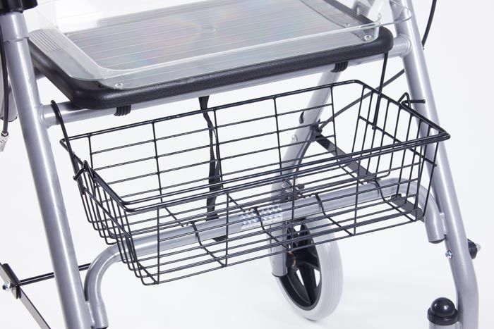 Rollator with basket Rollator with basket, tray and seat