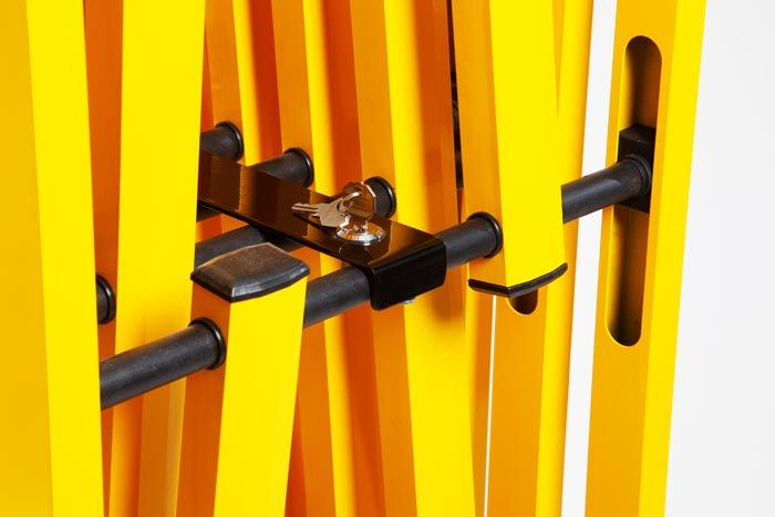 Expanded yellow safety barrier