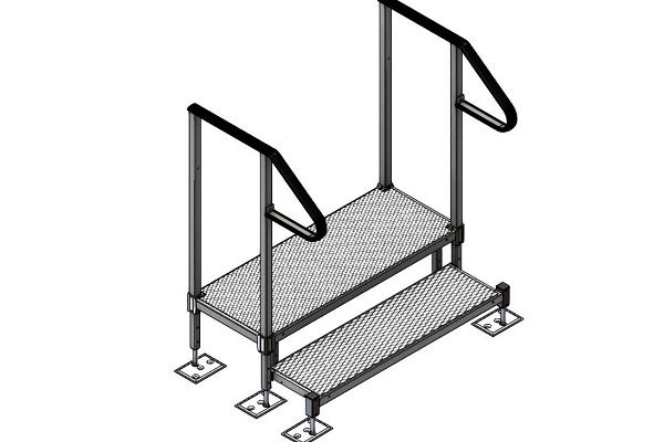 Adjustable Steps with handrails