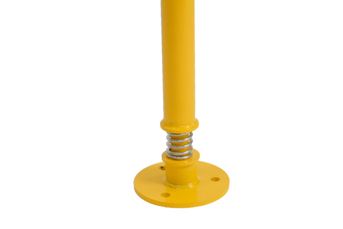 Yellow Spring loaded parking bollard 
