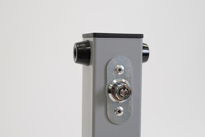 Security bollard with lock and protectors