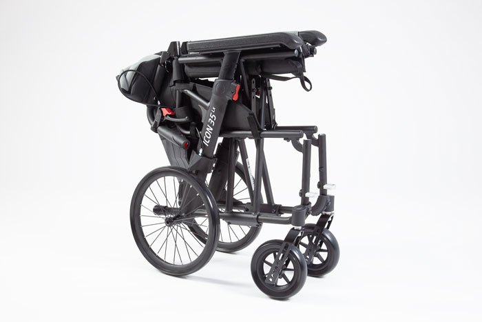 portable aluminium wheelchair folded