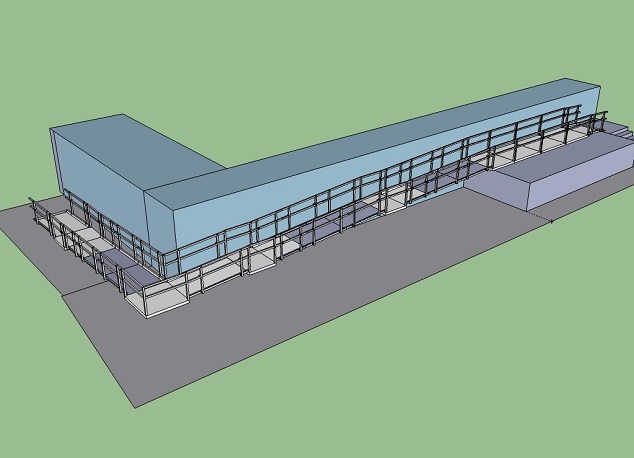 Modular wheelchair ramp CAD drawing 