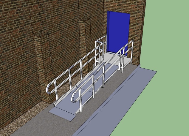 Straight modular wheelchair ramp 